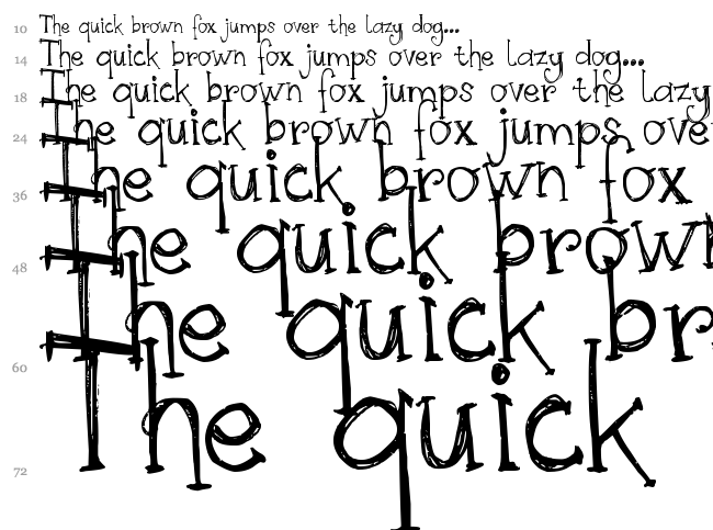 DJB Skritch Skratch font waterfall